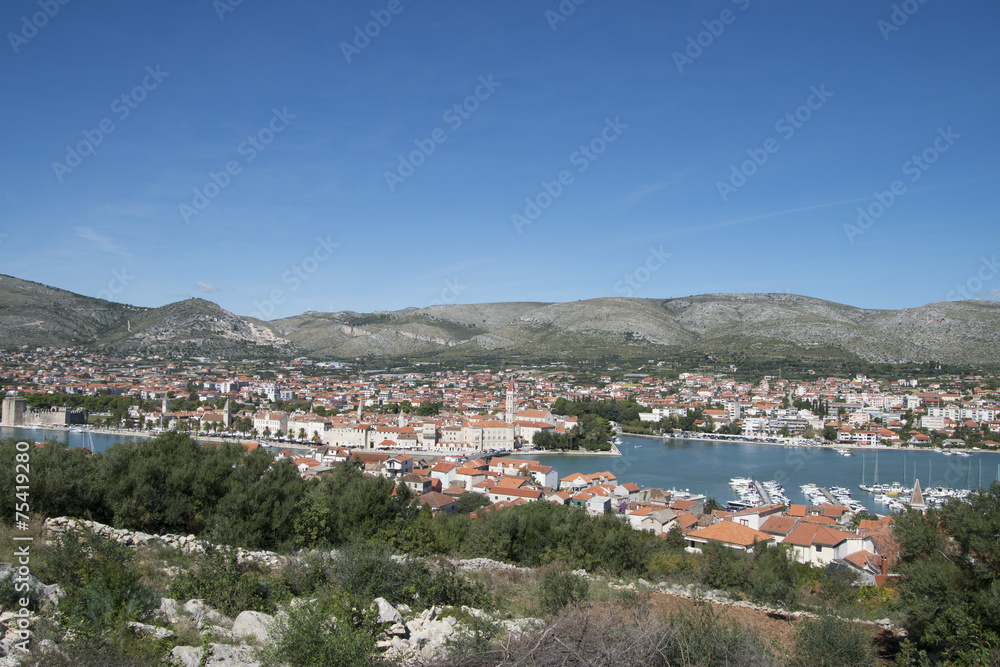 Aerial view on the town of Trogir in Croatia