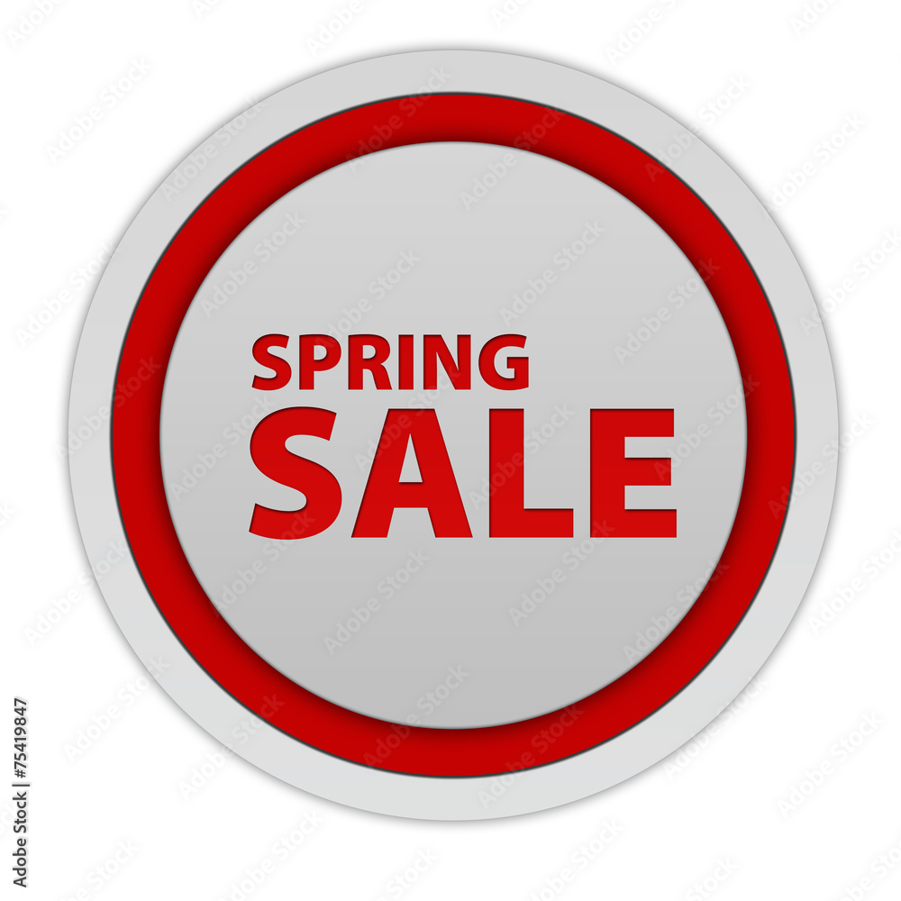 Spring sale circular icon on white background Spring sale circular icon on white background