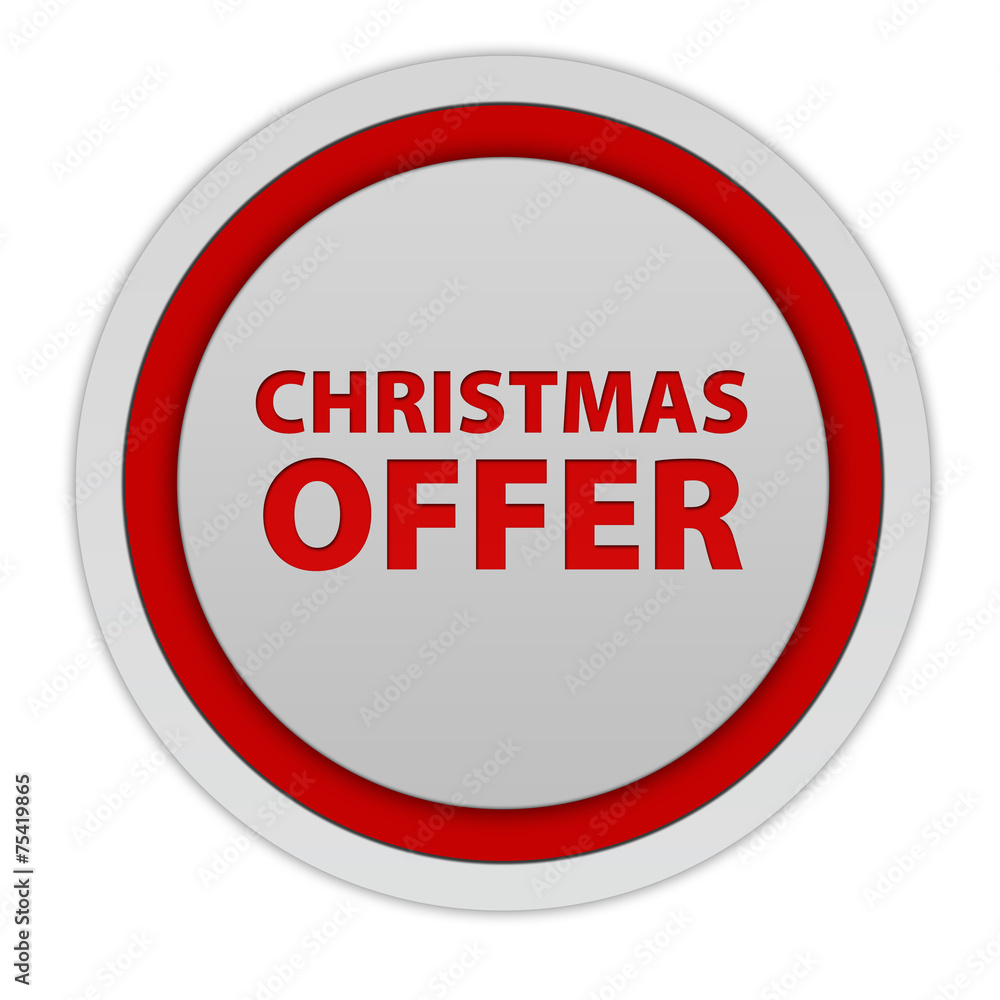 Christmas offer circular icon on white background Christmas offer circular icon on white background