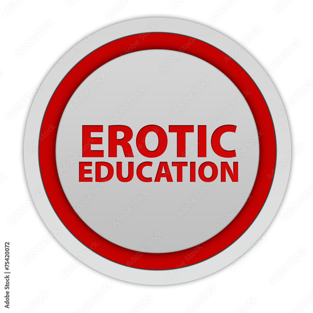Erotic Education circular icon on white background Erotic Education circular icon on white background
