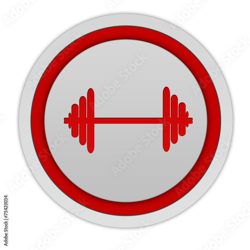 Gym circular icon on white background