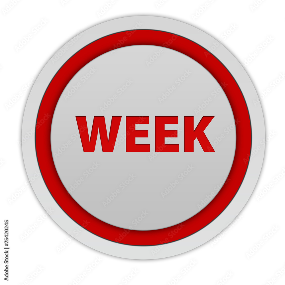 Week circular icon on white background Week circular icon on white background