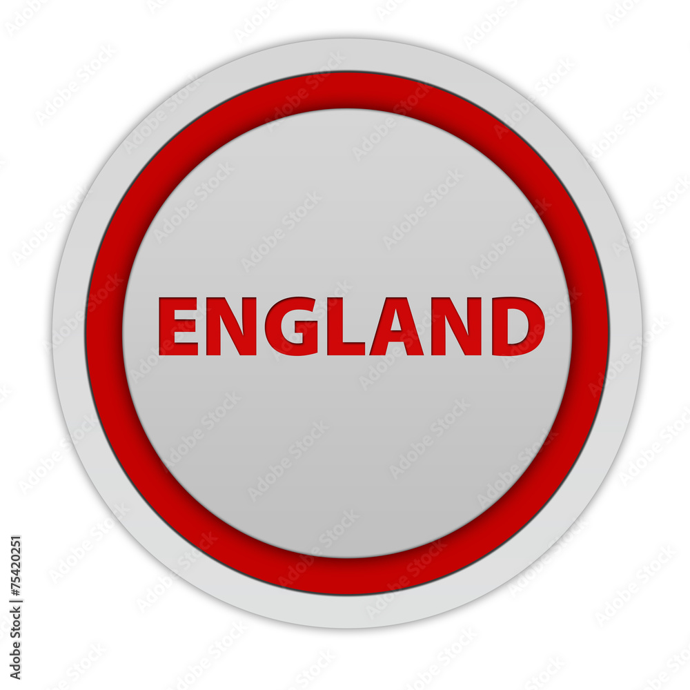 England circular icon on white background England circular icon on white background