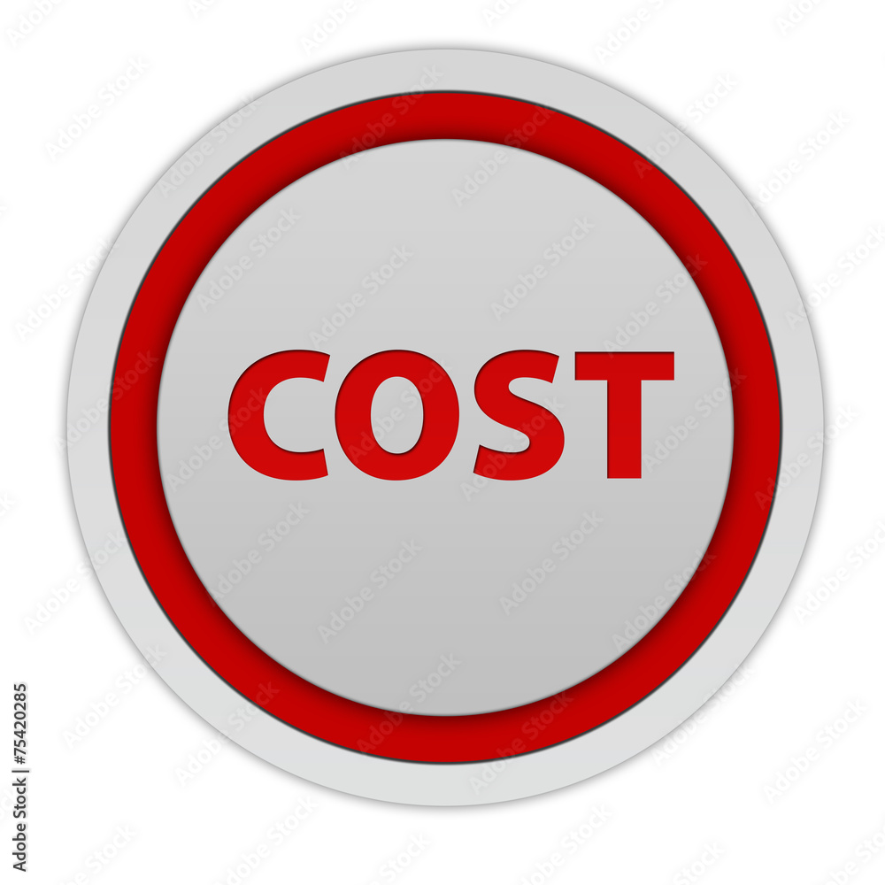 Cost circular icon on white background Cost circular icon on white background