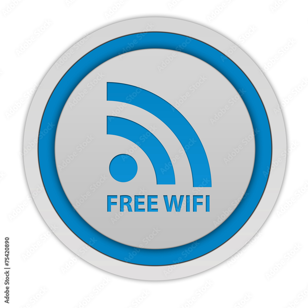 Free wifi circular icon on white background Free wifi circular icon on white background