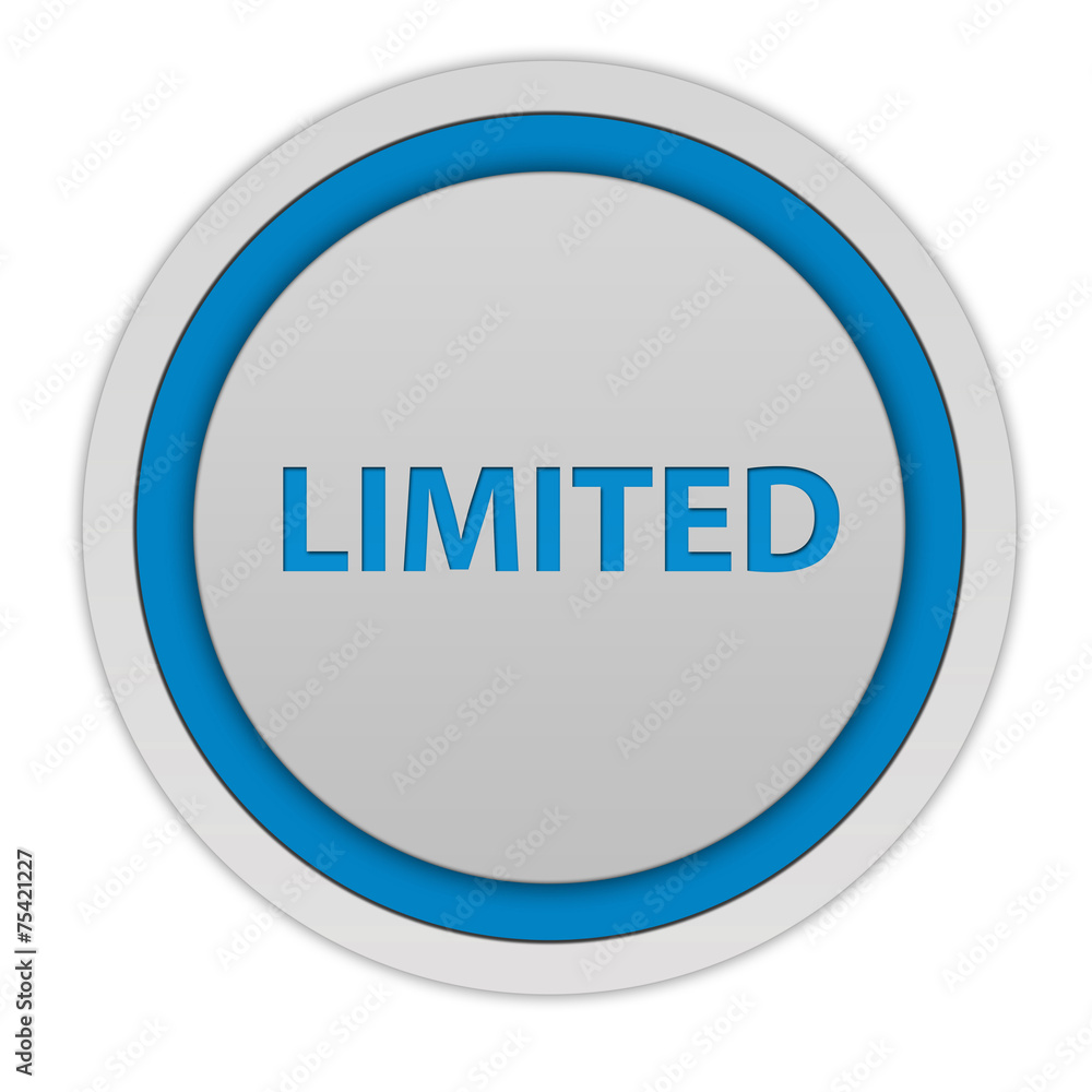 Limited circular icon on white background Limited circular icon on white background
