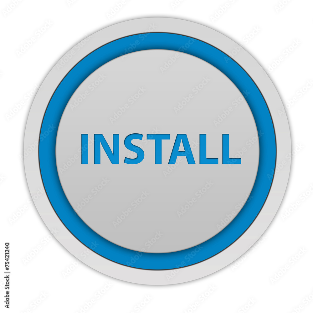Installation circular icon on white background Installation circular icon on white background