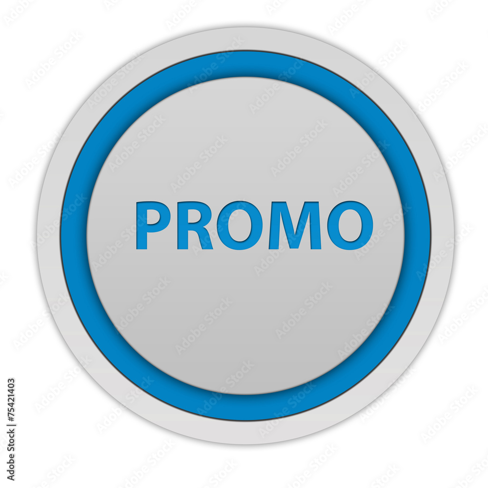 Promo circular icon on white background Promo circular icon on white background