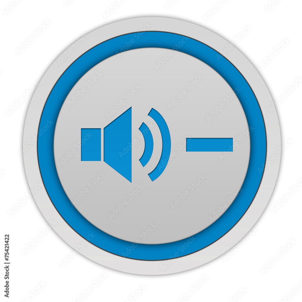 Volume circular icon on white background