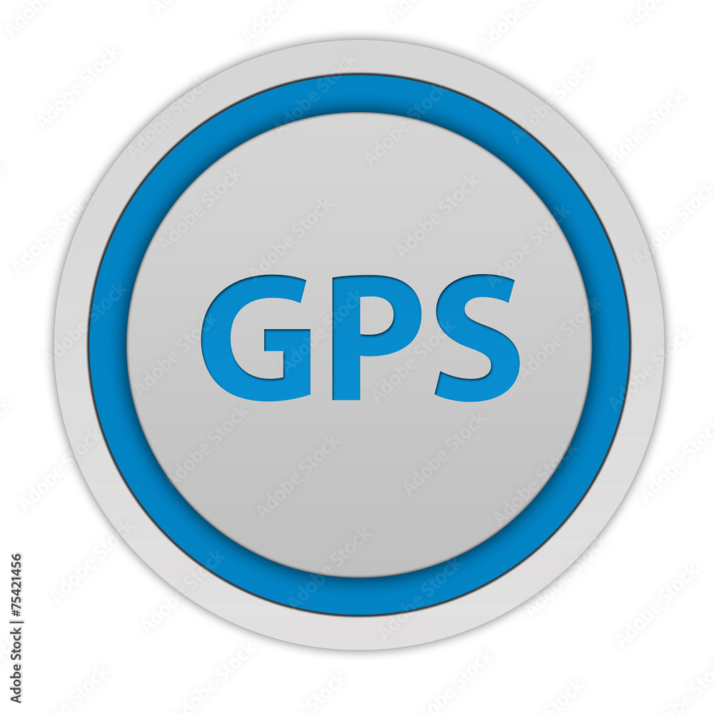 Gps circular icon on white background Gps circular icon on white background