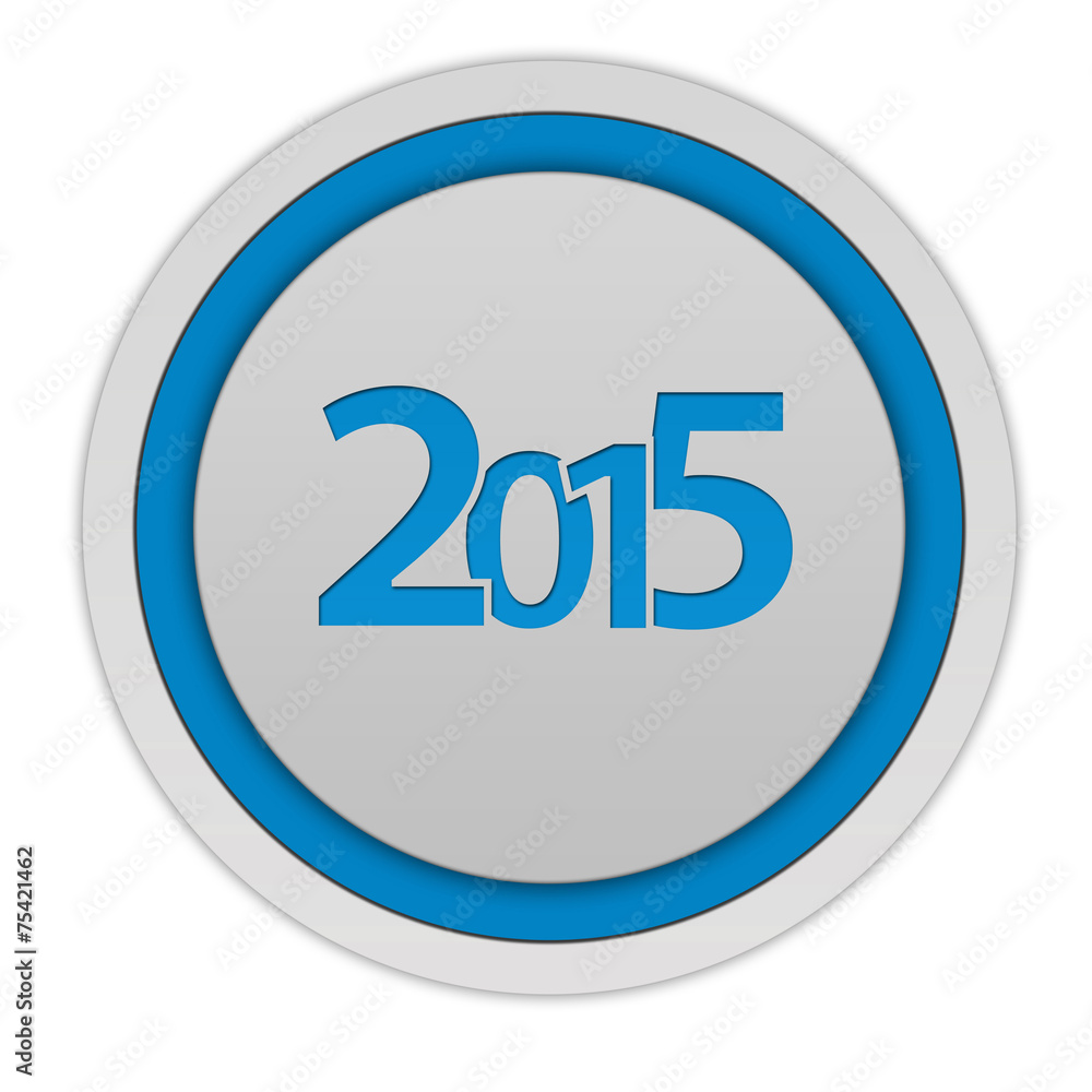 2015 circular icon on white background 2015 circular icon on white background