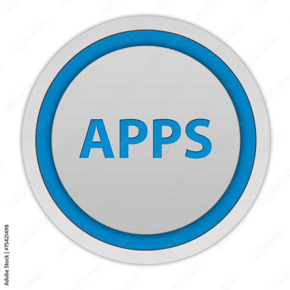 Apps circular icon on white background Apps circular icon on white background