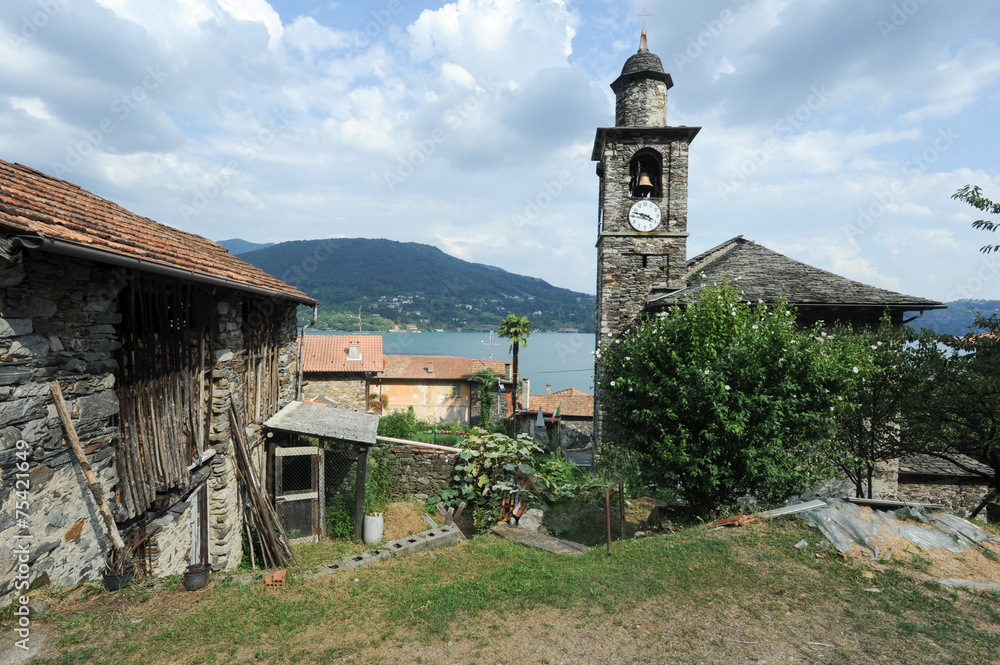 The village of Ronco on lake Orta