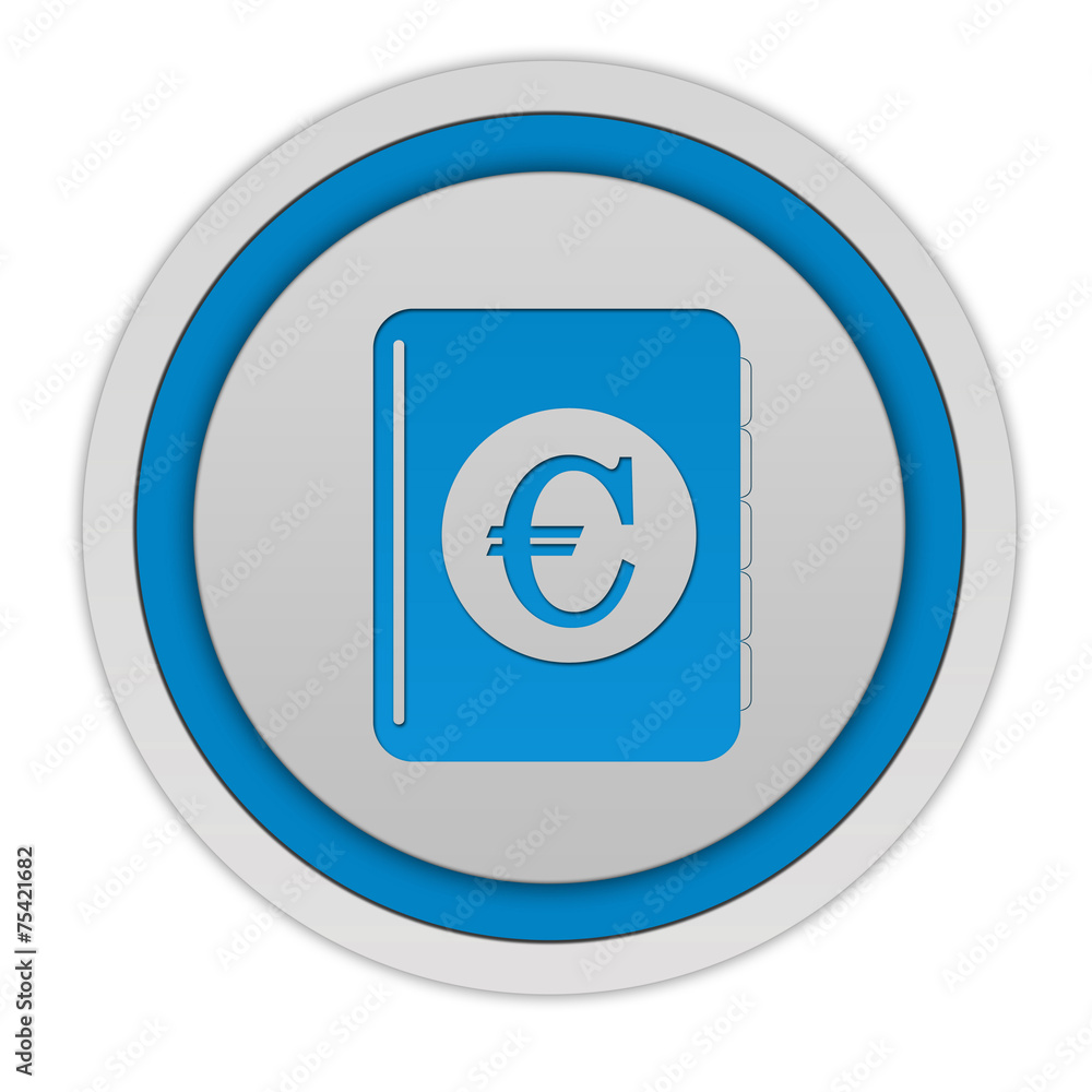 euro money book circular icon on white background euro money book circular icon on white background