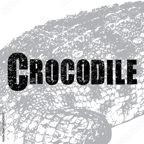 Crocodile vector, illustration, rubber stamp