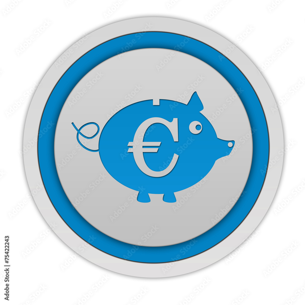 euro pig circular icon on white background euro pig circular icon on white background