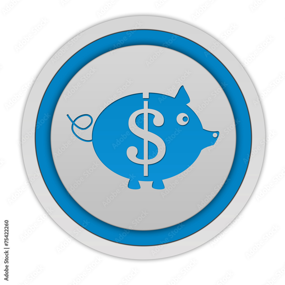 dollar pig circular icon on white background dollar pig circular icon on white background