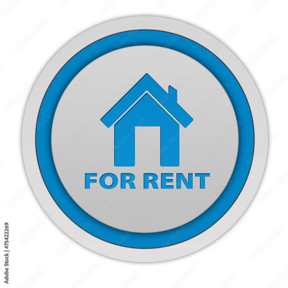 For rent circular icon on white background For rent circular icon on white background