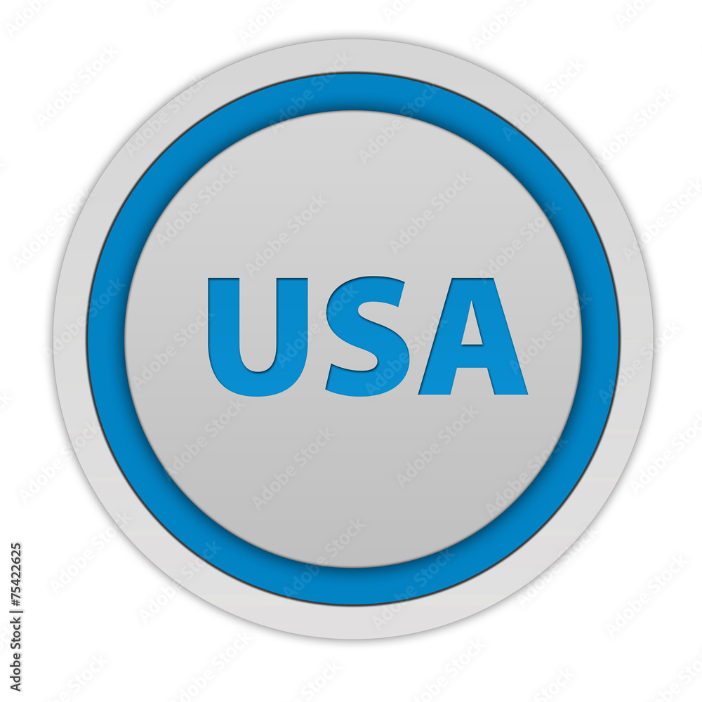 Usa circular icon on white background Usa circular icon on white background