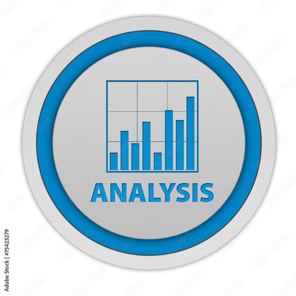 Data analysis circular icon on white background