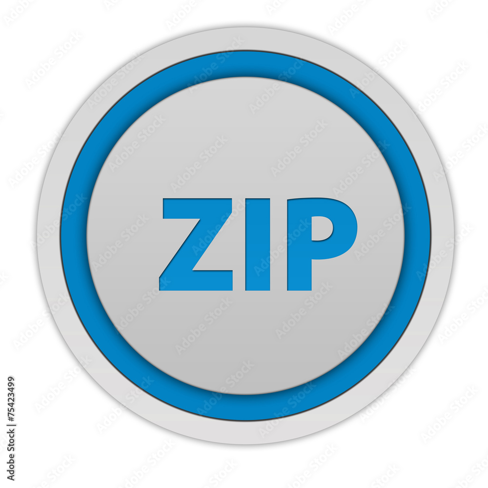 ZIP circular icon on white background ZIP circular icon on white background