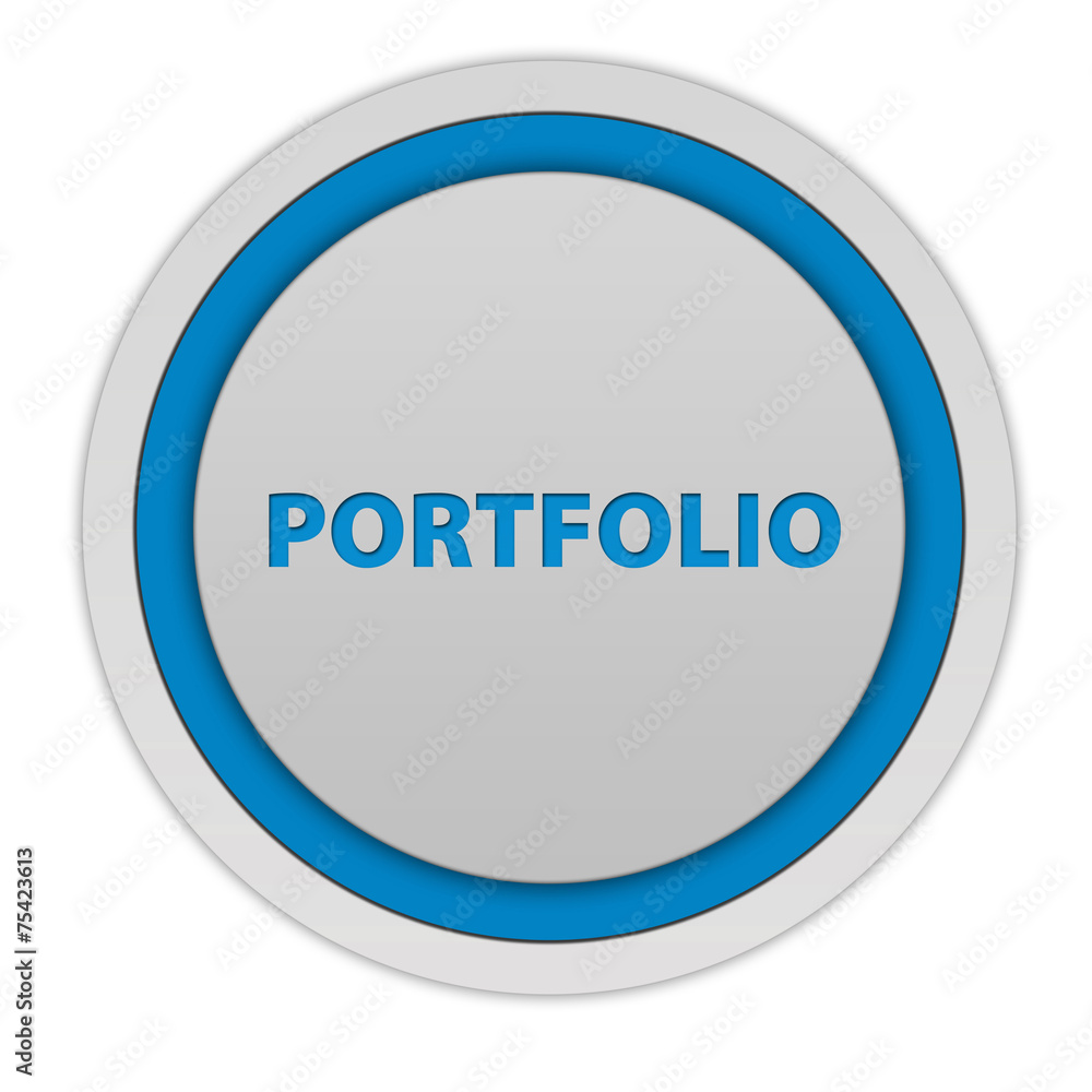 Porfolio circular icon on white background Porfolio circular icon on white background