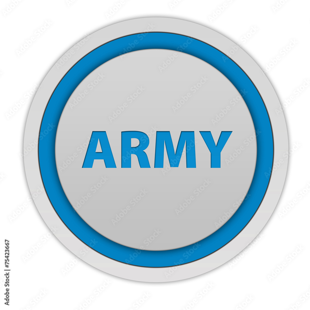 Army circular icon on white background Army circular icon on white background
