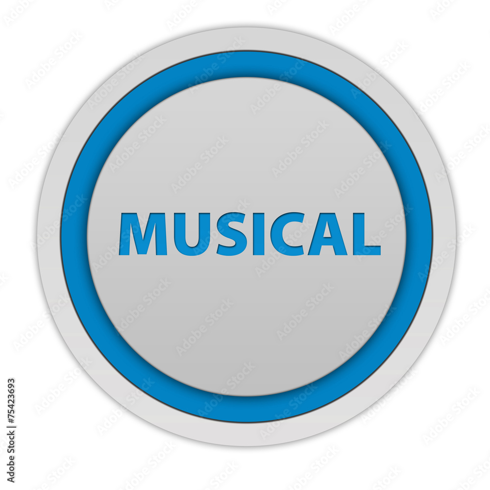 Musical circular icon on white background Musical circular icon on white background