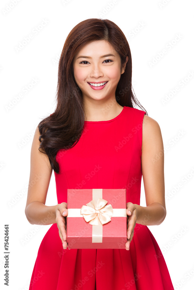 Woman hold with giftbox