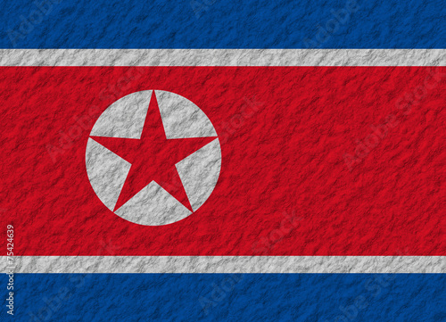 North Korea flag stone