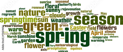 Spring word cloud concept. Vector illustration