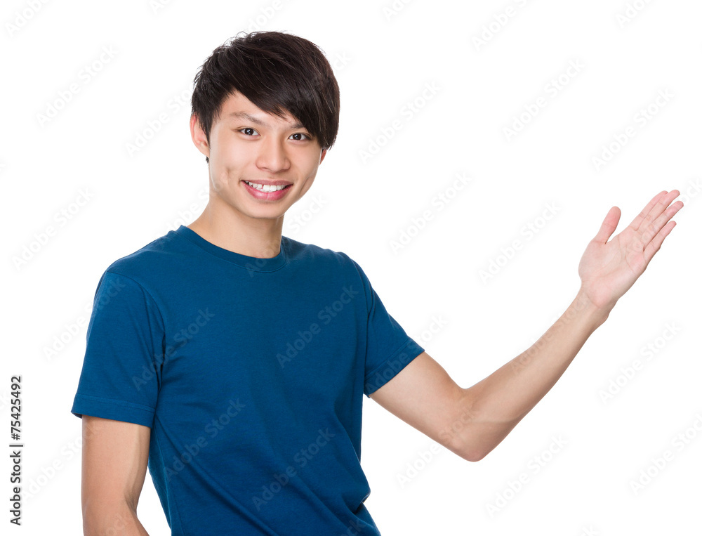 Man with open hand palm Man with open hand palm