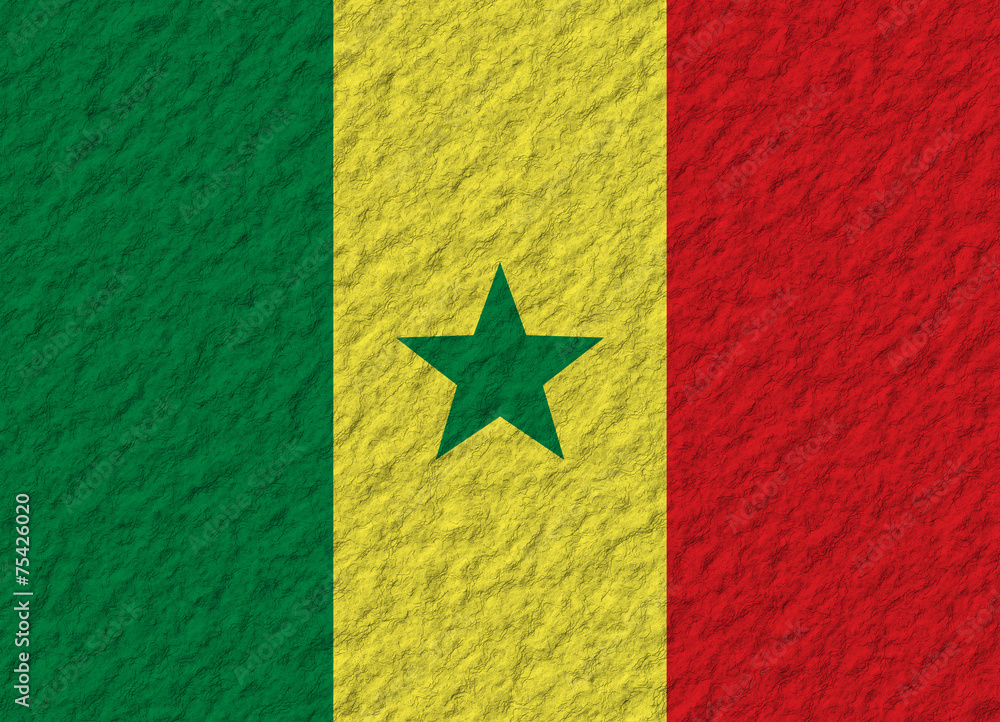 Fototapeta premium Senegal flag stone