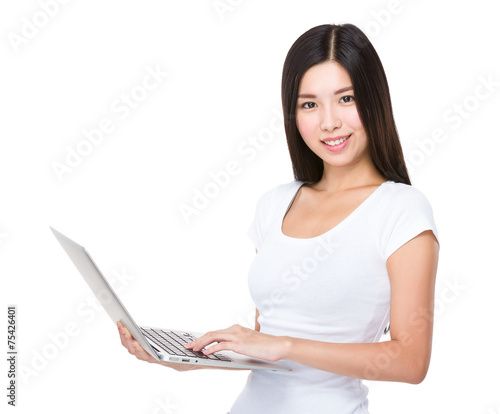 Woman use of laptop