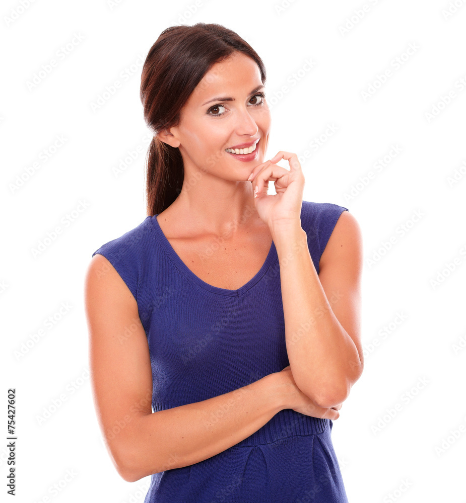 Young latin lady smiling and looking happy Young latin lady smiling and looking happy