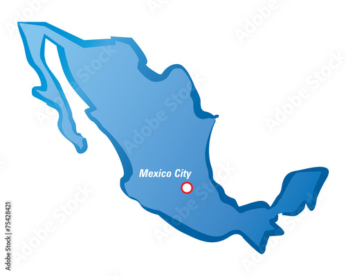 Vector map of Mexico and Mexico City