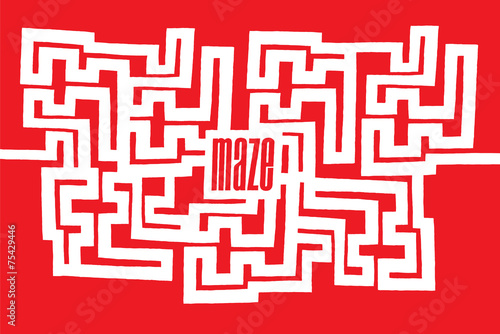 Complex maze with word on its center