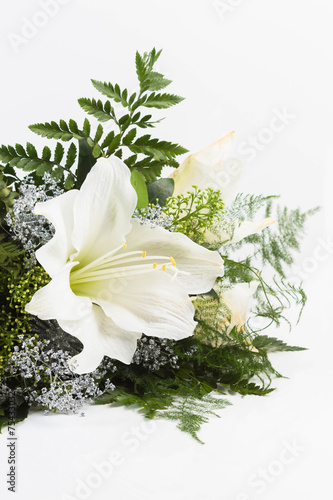 Fototapeta Naklejka Na Ścianę i Meble -  Bouquet composition with white amaryllis