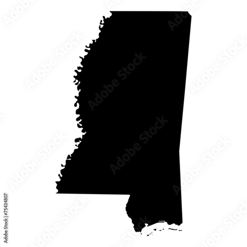 map of the U.S. state of Mississippi