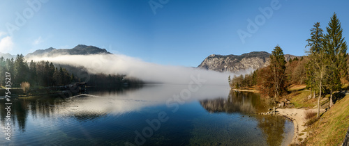 Panorama of Bohinj Lake , Triglav National Park,Slovenia.