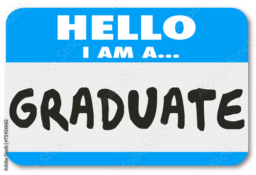 Graduate Nametag Sticker Trained Education Student Learning Comp