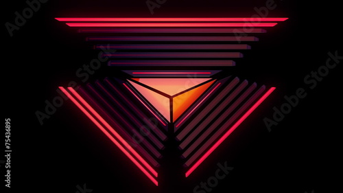 Abstract audio visualizer glowing triangle meters