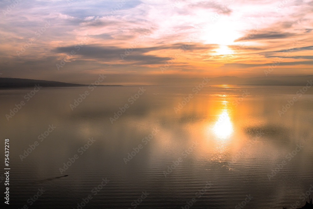 A beautiful sunset over Lake Geneva A beautiful sunset over Lake Geneva