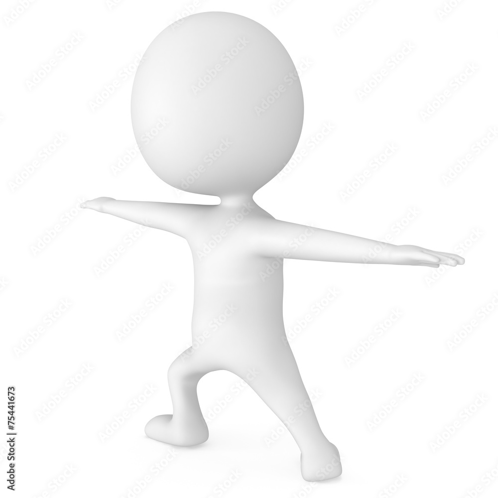 3d man doing yoga exercise 3d man doing yoga exercise