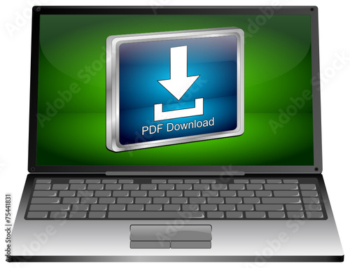 Laptop mit PDF Download Button
