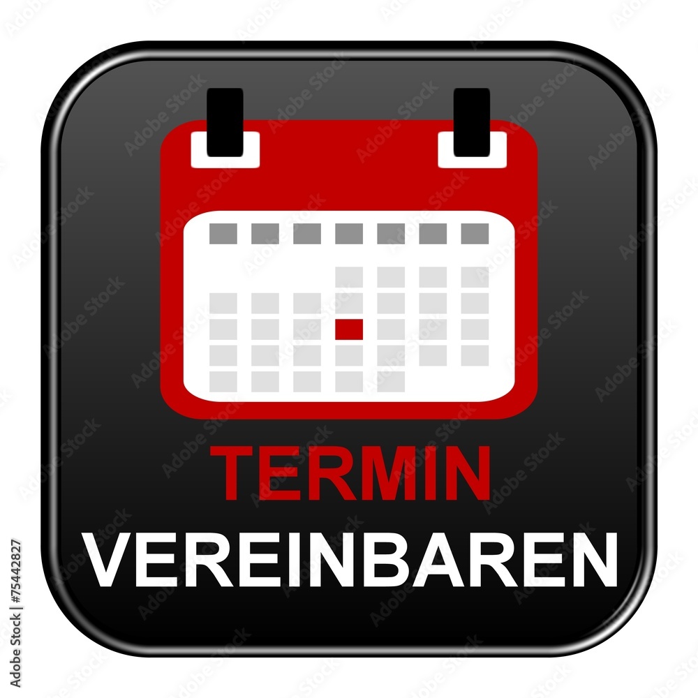Schwarzer Button Termin vereinbaren StockIllustration Adobe Stock