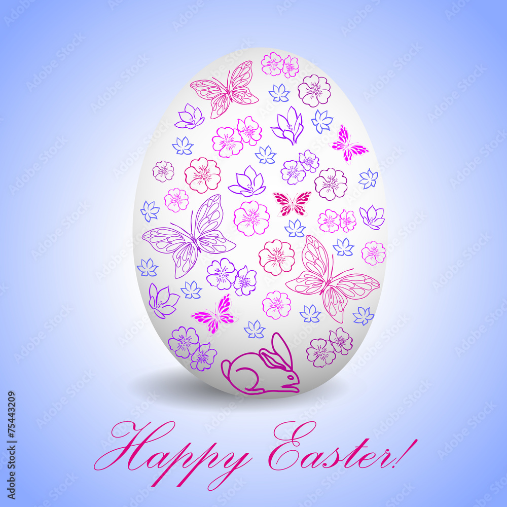 floral Easter egg background. floral Easter egg background.