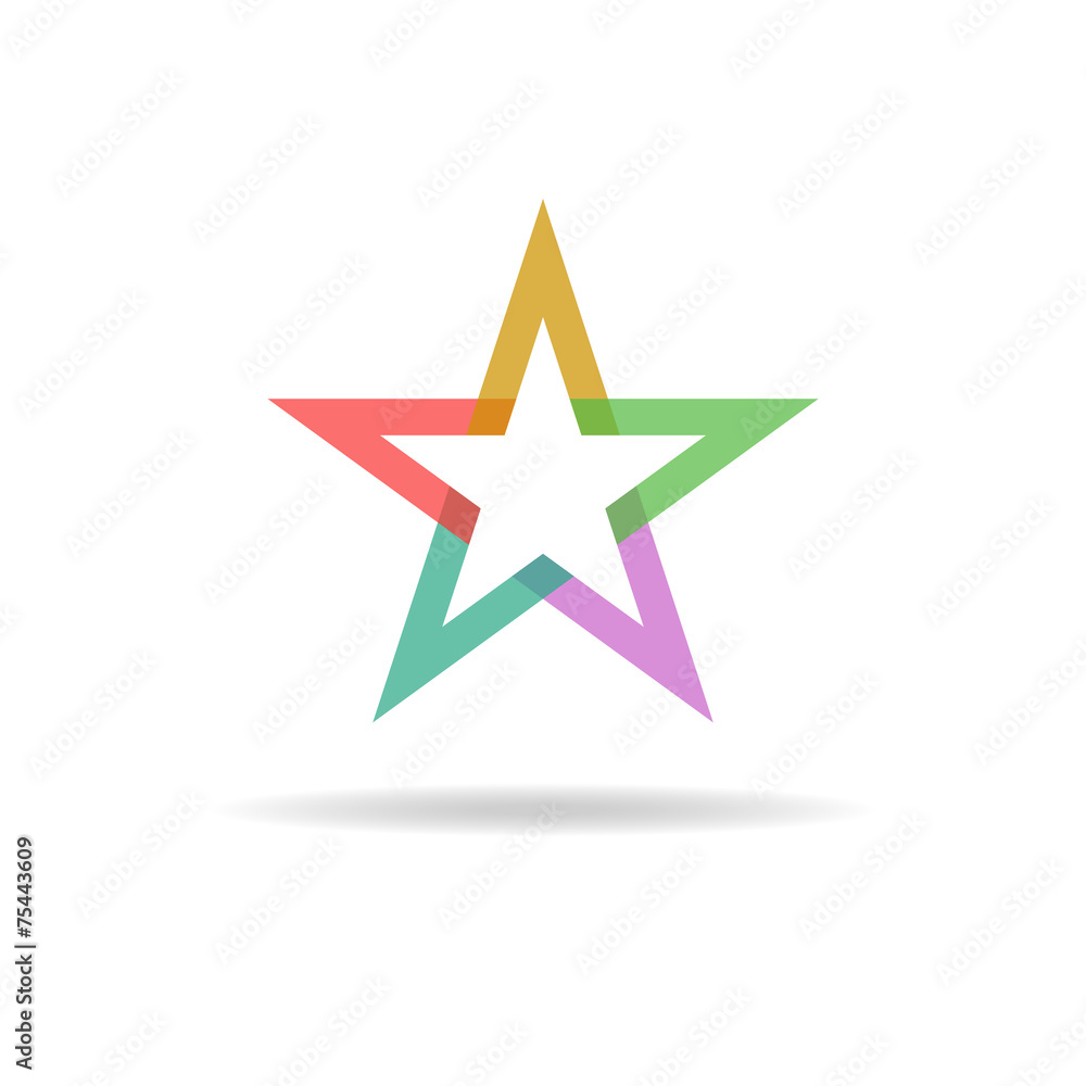 Fototapeta premium Colorful star, abstract business logo design