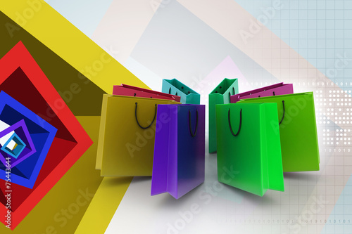 Shopping bags in multiple color