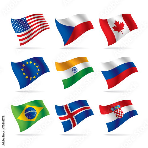 Set of world flags